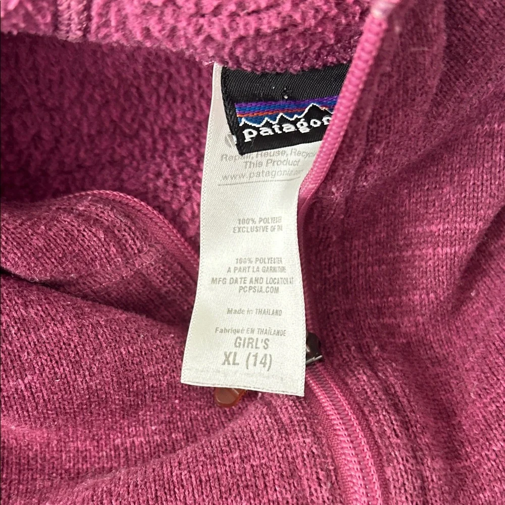Patagonia Kids' Maroon Zip-Up Hoodie